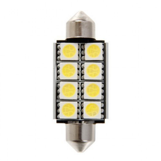 Simoni Racing ΛΑΜΠΑΚΙΑ ΜΕ 8 WARNING LED 39MM ΛΕΥΚΑ