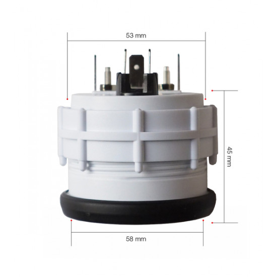 Simoni Racing ΟΡΓΑΝΟ ΕΝΔΕΙΞΗΣ ΒΕΝΖΙΝΗΣ ΜΑΥΡΟ 52mm 2- BLACK LINE