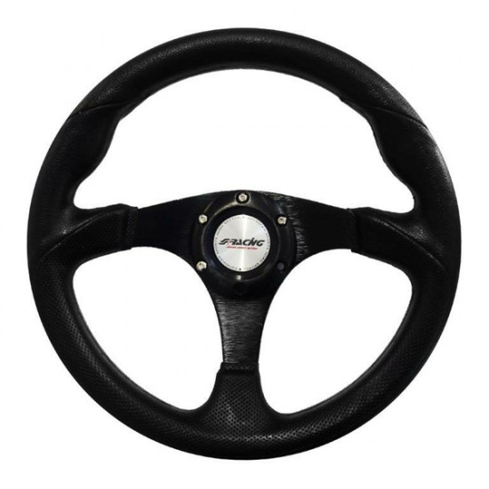 Simoni Racing ΤΙΜΟΝΙ BARCHETTA EVO - ΜΑΥΡΟ ΟΙΚΟΛΟΓΙΚΟ ΔΕΡΜΑ 320mm
