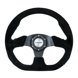Simoni Racing ΤΙΜΟΝΙ X2 SHAMMY LEATHER ΜΑΥΡΟ ΣΑΜΟΥΑ ΣΟΥΕΤ ΤΡΙΑΚΤΙΝΟ ΔΙΑΜΕΤΡΟΣ 330mm ΠΑΧΟΣ 114mm