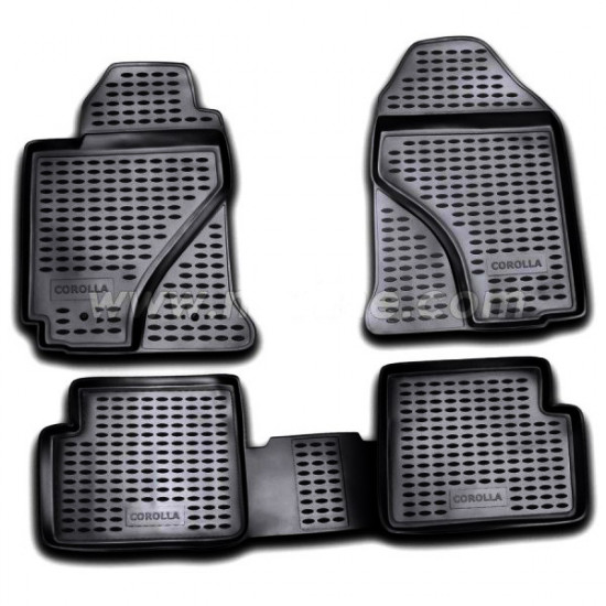 TOYOTA COROLLA 2002-2007 ΠΑΤΑΚΙΑ ΜΑΡΚΕ ΛΑΣΤΙΧΟ ΣΚΑΦΑΚΙΑ 4ΤΕΜ. (ΜΑΥΡΟ)