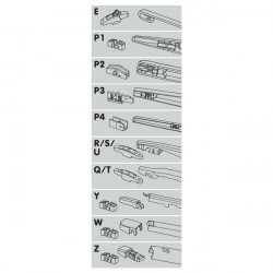 ΥΑΛΟΚΑΘΑΡΙΣΤΗΡΑΣ ΠΙΣΩ ONE FIT FLAT 41cm (16) 1ΤΕΜ. ΜΕ 10 ΑΝΤΑΠΤΟΡΕΣ (VW GROUP)