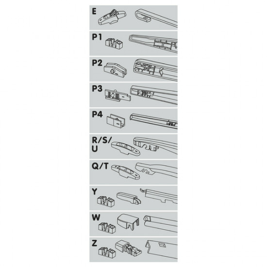 ΥΑΛΟΚΑΘΑΡΙΣΤΗΡΑΣ ΠΙΣΩ ONE FIT FLAT 41cm (16) 1ΤΕΜ. ΜΕ 10 ΑΝΤΑΠΤΟΡΕΣ (VW GROUP)