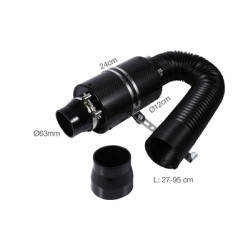 ΒΑΡΕΛΑΚΙ CARBON Φ63  24cm ΜΕ ΣΩΛΗΝΑ ΣΠΙΡΑΛ ΑΕΡΑ ΜΑΥΡΟ 27-95 cm SIMONI RACING - 1 TEM.